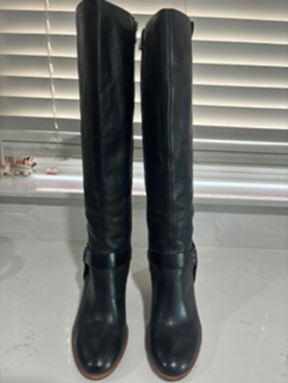 Kork-Ease Black Leather Tall Harness Riding Boots - Size 6.5